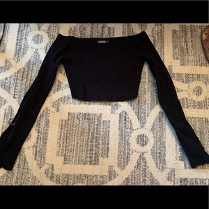 Off the shoulder ribbed crop top
